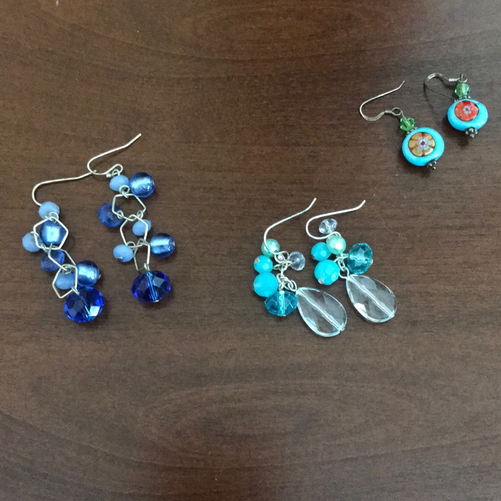 Three sets of earrings